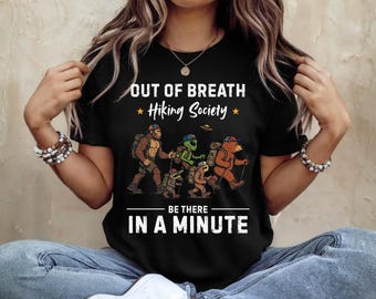 Funny Hiking Society T-Shirt, Bigfoot Camper Adventure Gift