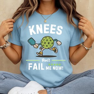 Funny Pickleball Gift for Men Women, Knee Don't Fail me Now Vintage Pickleball Shirt, Retro Pickleball Apparel for Seniors Lovers image 2