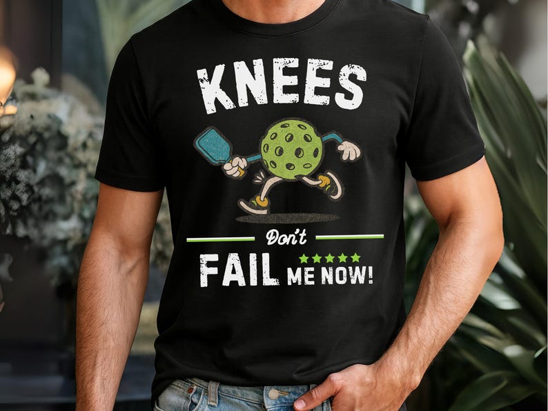Funny Pickleball Gift for Men Women, Knee Don't Fail me Now Vintage Pickleball Shirt, Retro Pickleball Apparel for Seniors Lovers image 4