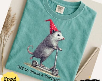 Off To Cause A Kerfuffle Opossum Comfort Colors Shirt Funny Gift
