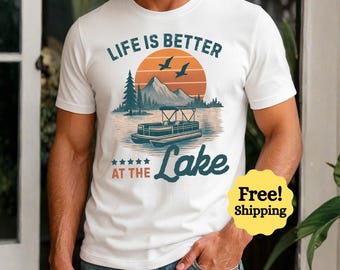 Lustiges Stegboot T-Shirt: Lake Life Kapitän Tee