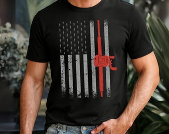 Funny Fishing Shirt Vintage American Flag Fishing Gift