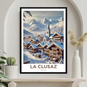 La Clusaz Print - La Clusaz France Poster - Digital Art - Wall decor - La Clusaz Print - Ski Print- Travel Print -Alpes -Haute-Savoie-France