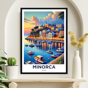 Impressão de viagem de Minorca - Poster de viagem de Minorca - Arte digital - Decoração de parede - Impressão artística de Minorca - Impressão de viagem - Minorca - Espanha-Ilhas Baleares