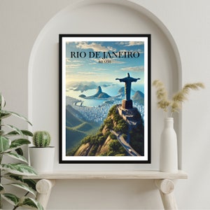 Impresión de Río de Janeiro - Cartel de Río de Janeiro - Arte digital - -Impresión de arte de Río de Janeiro - Viajes a Brasil - Cristo Redentor - Impresión de Brasil