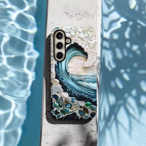 Ocean Wave MagSafe Case: Iridescent Turquoise Beach Design iPhone Cover 17 16 15 14 13 Pro Max, Mini, Galaxy s26 image 7
