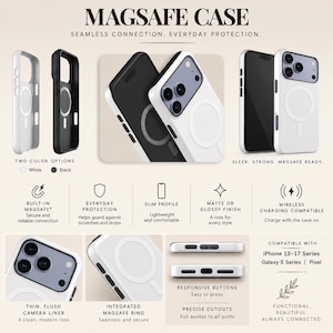 Puede incluir: Una funda de tel&eacute;fono MagSafe disponible en blanco o negro, con un perfil delgado, anillo magn&eacute;tico integrado y recortes precisos para puertos y botones. La funda es compatible con carga inal&aacute;mbrica y ofrece protecci&oacute;n para la c&aacute;mara del m&oacute;vil.