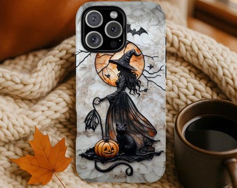 Gothic Witch iPhone Masafe: Spooky Halloween Galaxy & Pixel Cover