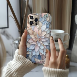 Funda MagSafe con diseño de dalias ruborizadas / Funda floral botánica para iPhone 17, 16, 15 y 14 Pro Max / Regalo natural elegante