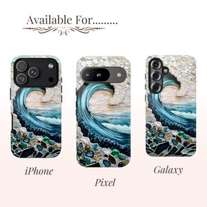 Ocean Wave MagSafe Case: Iridescent Turquoise Beach Design iPhone Cover 17 16 15 14 13 Pro Max, Mini, Galaxy s26 image 11