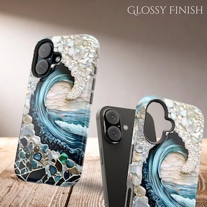 Ocean Wave MagSafe Case: Iridescent Turquoise Beach Design iPhone Cover 17 16 15 14 13 Pro Max, Mini, Galaxy s26 image 8