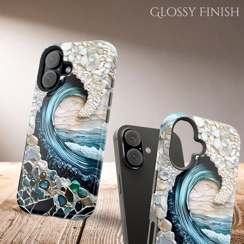 Ocean Wave MagSafe Case: Iridescent Turquoise Beach Design iPhone Cover 17 16 15 14 13 Pro Max, Mini, Galaxy s26 image 8