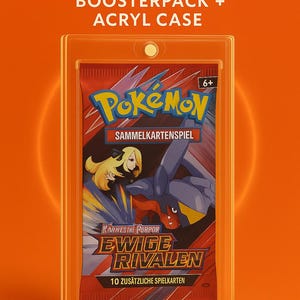 Pokémon Booster Eternal Rivals Trainer Artwork – Duits, verzegeld – 10 kaarten – in UV-acryldoos met magneet – verzamelpakket uit de vitrine