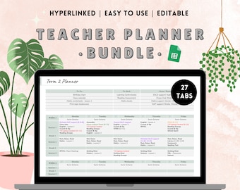 Teacher Digital Planner with Student Trackers – Google Sheets, Reusable