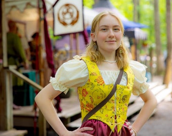 Renaissance Fair Costume Vest, Skirt, and Underdress - Fabric May Vary