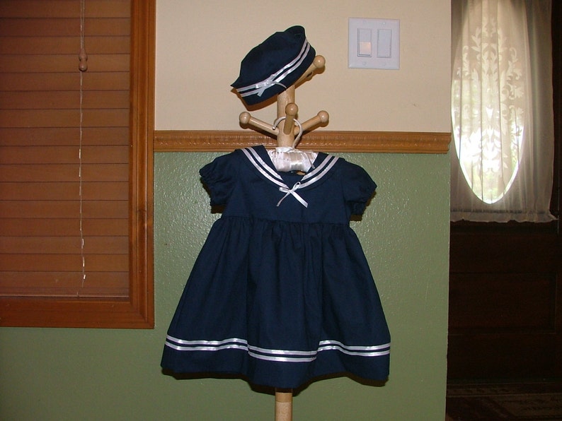 baby girl sailor dress and hat