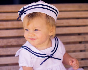 Baby Girl Sailor Dress with Hat