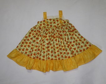 Sunflower Ruffle Dress Child Sizes 2-5