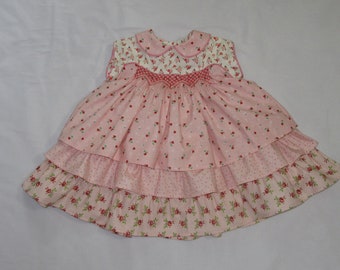 Smocked Ruffled Toddler Dress Size 2T
