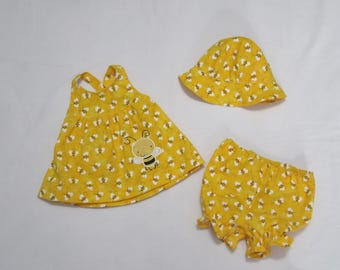 Bee Baby Set with Top, Panties, and Hat