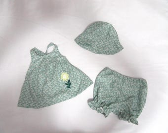 Daisy Baby Set with Top, Panties, and Hat
