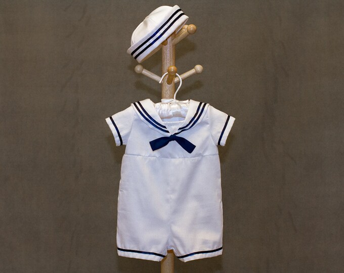 Baby Boy Sailor Outfit With Hat Etsy