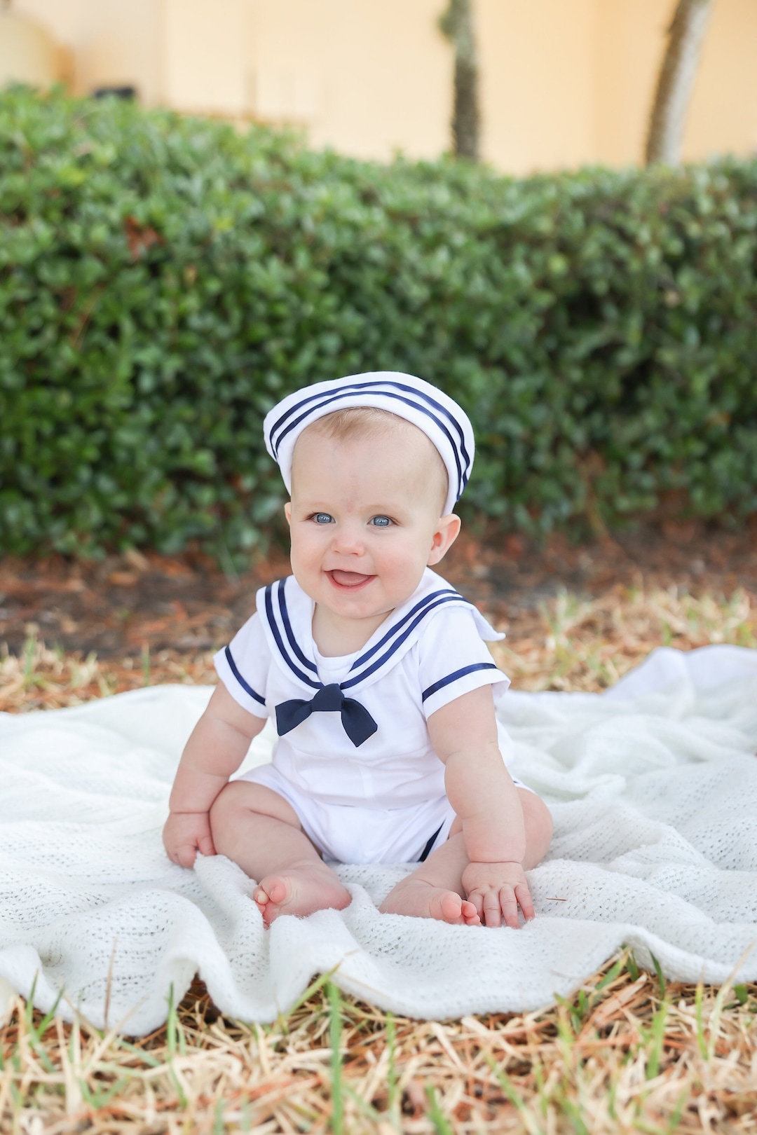 Baby Boy Sailor Outfit With Hat Etsy