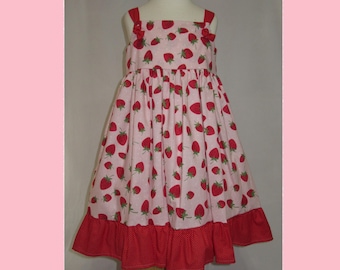 Strawberry Knot Dress Girls Sizes 2T-8