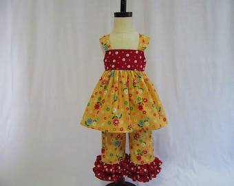2T Top with Bow and Ruffle Pants