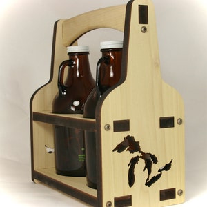 Beer Howler Holder Wooden Beer Tote Howler Carrier Beer Caddy Engraved Custom Howler Craft Beer Gift