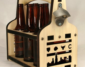 Chicago Sports Wood Beer Crate