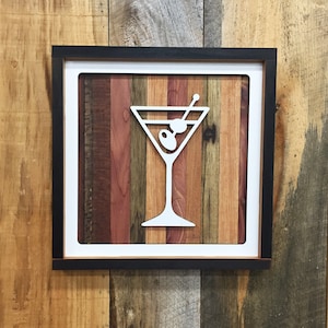 Martini, Bar Sign, Bartender Gifts, Bar Decor, Man Cave Sign, Wood Wall Art, Gifts for Men