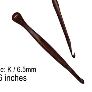 G3 Studios Rare Panga Panga Wood Crochet Hook with Finger Flats Size K / 6.5 mm OOAK Handmade Crochet Tool Gift