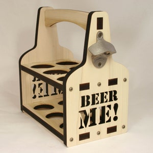 Beer Tote | Beer Holder | Wooden Beer Caddy | Beer Me Beer Carrier | Bottle Caddy | 6 Pack Holder | Six Pack Holder | Six packer