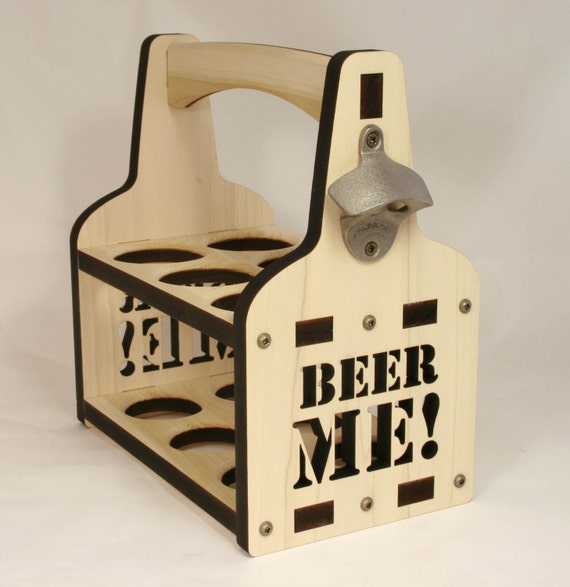 Beer Tote | Beer Holder | Wooden Beer Caddy | Beer Me Beer Carrier | Bottle  Caddy | 6 Pack Holder | Six Pack Holder | Six packer