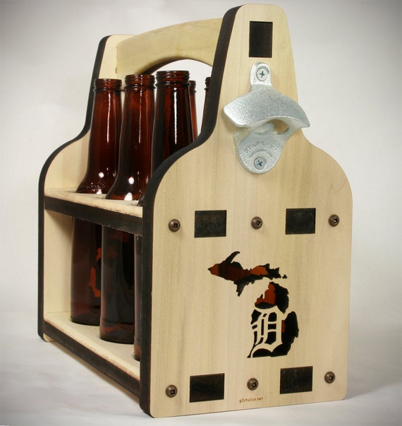 Beer Holder Wooden Beer Tote Beer Carrier Beer Tote Beer Caddy 6 Pack  Holder Six Pack Holder Six Back Carrier Wooden Caddy 