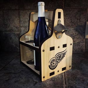 Custom Bomber Caddy 22 oz Beer Holder Wine Bottle Caddy Wooden Beer Caddy Wine Carrier Tote Beer Lover Gift Home Bar Decor