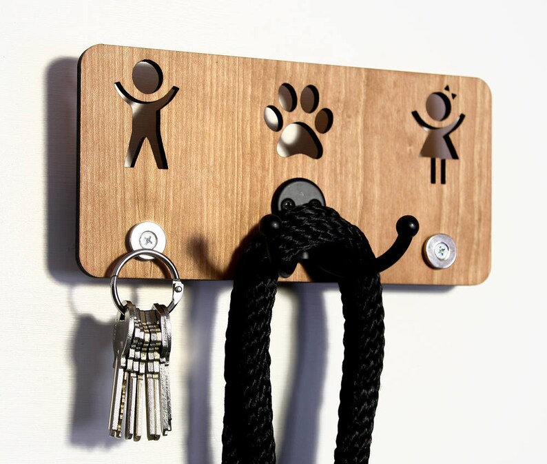 His and Hers Key Rack and Leash Holder Key Holder Etsy