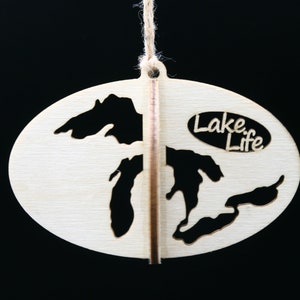 Cartes d'ornement en bois 3D Great Lakes Lake Life Artisanat bricolage Cadeaux de Pâques Décoration de lac faite main
