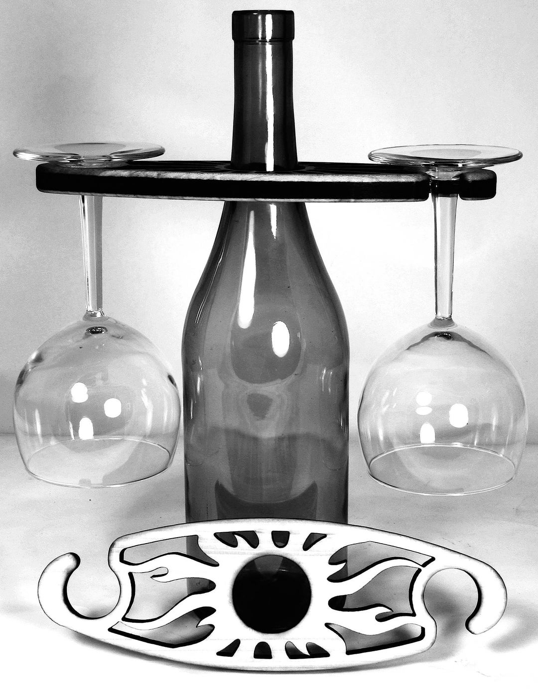 Caddie, Wine Glass Holder, Glass Caddy, Wood Wine Caddie, Wine Glass