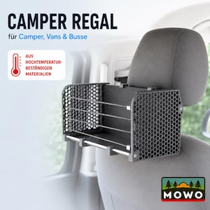Camper Regal – Modular erweiterbare Universal Ablage für Bulli, Transporter & umgebaute Vans – Platzsparendes Nackenstützen Regal