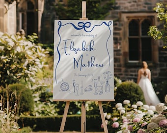 Whimsical Hand Drawn Wedding Sign Template (Digital Download)