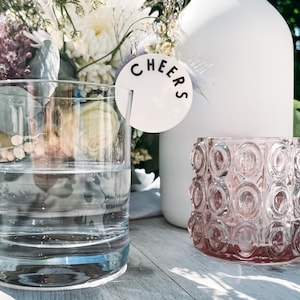 Personalized glass markers - glass markers - drink tags for parties, weddings, birthdays, bachelorette parties - selectable colors and fonts