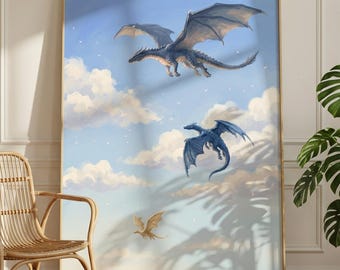 Fourth Wing Tairn Andarna Dragon Art Print, Fantasy Wall Art (Digital Download)