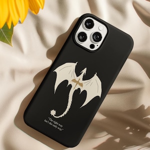 Fourth Wing Phone Case, Dragon Riders Wing Tough Case, Black and Gold Samsung iPhone Cover, Gift for Book Lover, Merchandise, Dragon Phone