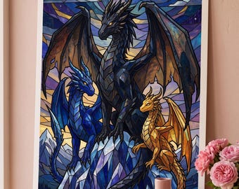 Fourth Wing Dragon Art Print, Dragon Fantasy Wall Decor (Digital Download)