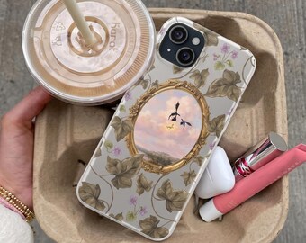 Fourth Wing スマホケース、Bookish Dragon スマホケース、Tairn & Andarna パステルフローラルカバー、Romantasy 本好きへのギフト、iPhone 17 16 Samsung S26