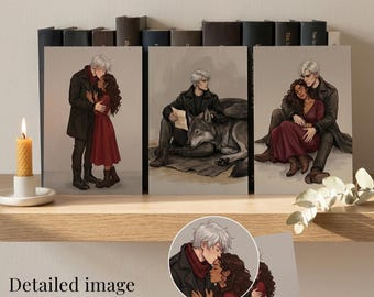 Alchemised Print Bundle 6 A5 Prints | Kaine Helena Dark Romance Art | Bookish Home Decor | SenLinYu BookTok | Romantasy Gift | Fan Art Set