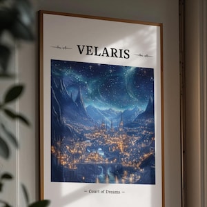 Velaris City of Starlight Print, Velaris ACOTAR Print, Night Court Wall Art Sarah J Maas inspired, Digital Download, Bookish Gifts ACOTAR