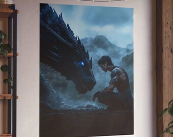 Xaden Riorson Dragon Rider Print, Fourth Wing Fan Art, Fantasy Wall Art Digital Download